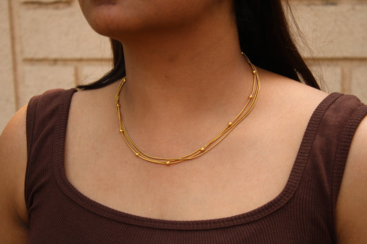 Golden Dusk Layered Necklace