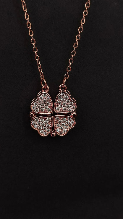 Magnetic Heart Clover Pendant